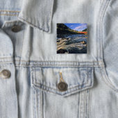 Badge Carré 5 Cm Le pont couvert le plus long de l'Oregon à (En situation)