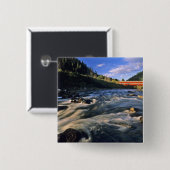 Badge Carré 5 Cm Le pont couvert le plus long de l'Oregon à (Devant & derrière)