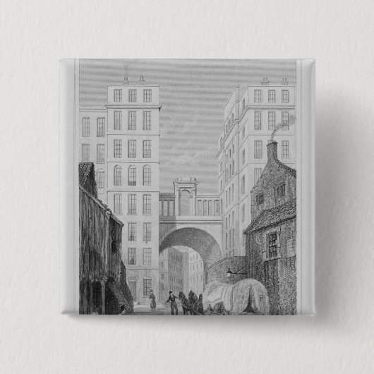 Badge Carré 5 Cm Le pont de régent, Edimbourg (Devant)