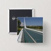 Badge Carré 5 Cm Le pont Sundial à Turtle Bay (Devant & derrière)