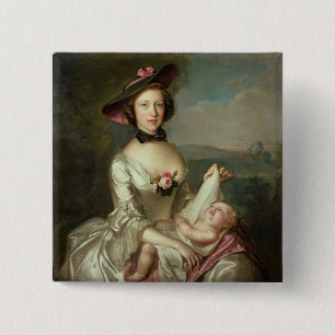 Badge Carré 5 Cm Le portrait de Madame, a indiqué pour être