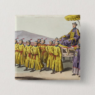 Badge Carré 5 Cm Le poumon de Ch'ien d'empereur a porté dedans