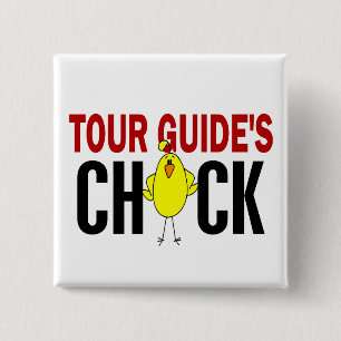 Badge Carré 5 Cm Le poussin du guide touristique