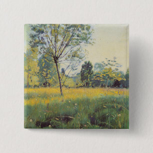 Badge Carré 5 Cm Le Pré d'or (par Ferdinand Hodler)