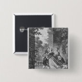 Badge Carré 5 Cm Le premier baiser de l'amour (Devant & derrière)