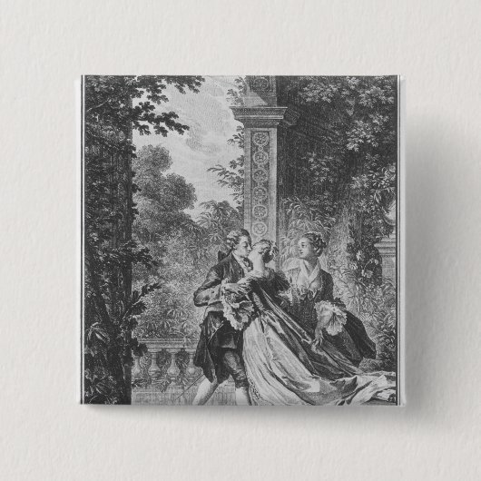 Badge Carré 5 Cm Le premier baiser de l'amour (Devant)