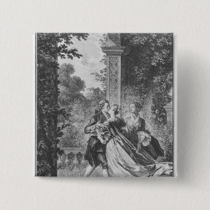 Badge Carré 5 Cm Le premier baiser de l'amour