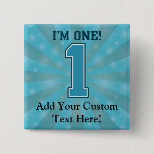 Badge Carré 5 Cm Le premier garçon d'anniversaire, j'ai un ans, le