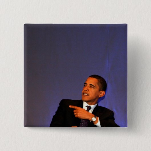 Badge Carré 5 Cm Le Président Barack Obama (Devant)