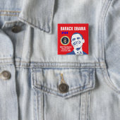 Badge Carré 5 Cm Le Président Obama (En situation)