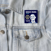 Badge Carré 5 Cm Le Président Obama (En situation)