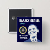 Badge Carré 5 Cm Le Président Obama (Devant & derrière)
