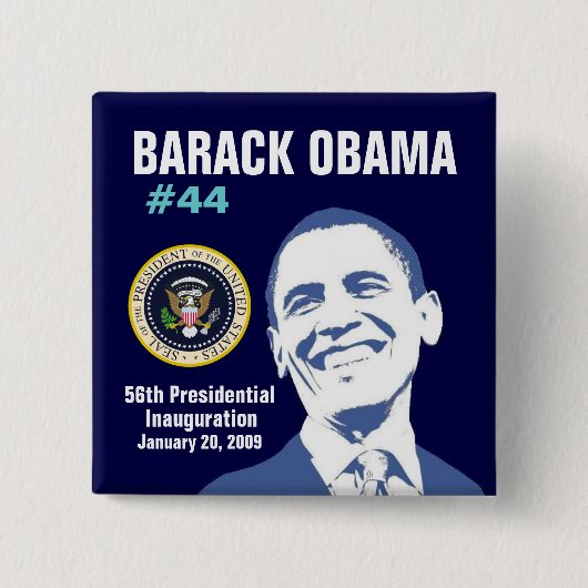 Badge Carré 5 Cm Le Président Obama (Devant)