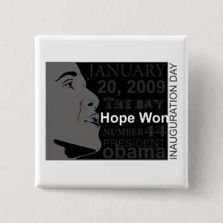 Badge Carré 5 Cm Le Président Obama - jour d'inauguration