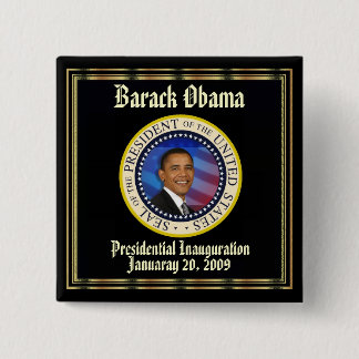 Badge Carré 5 Cm Le Président Obama Presidential Inauguration