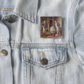 Badge Carré 5 Cm Le Président Theodore Roosevelt (En situation)