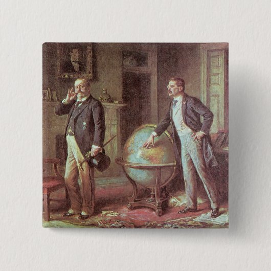 Badge Carré 5 Cm Le Président Theodore Roosevelt (Devant)