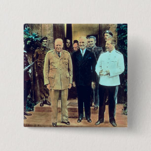 Badge Carré 5 Cm Le Président Truman et Joseph Staline