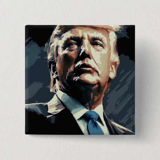 Badge Carré 5 Cm Le président Trump : Le GOAT (Devant)
