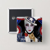 Badge Carré 5 Cm Le Prince Vous Veut ! (Devant & derrière)