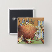 Badge Carré 5 Cm Le pudding de Noël (Devant & derrière)