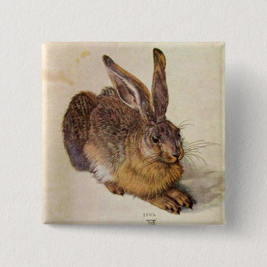 Badge Carré 5 Cm LE RABBIT ( Jeune Lièvre ) (Devant)