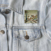 Badge Carré 5 Cm Le recensement à Bethlehem (En situation)