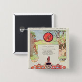 Badge Carré 5 Cm Le renard et les raisins (Devant & derrière)