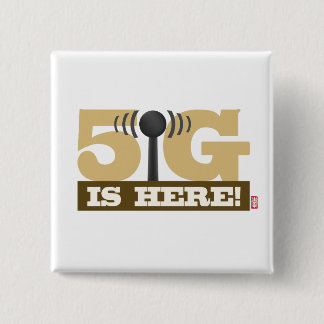 Badge Carré 5 Cm Le réseau mobile 5G est là !