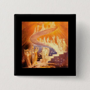 Badge Carré 5 Cm Le rêve de Jacob par William Blake