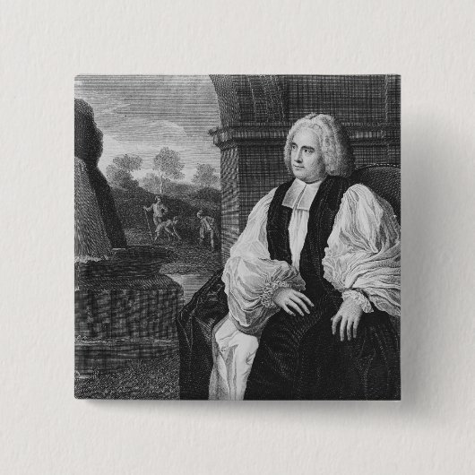 Badge Carré 5 Cm Le révérend droit George Berkeley (Devant)