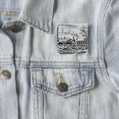 Badge Carré 5 Cm Le 'Rocket (En situation)