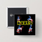 Badge Carré 5 Cm Le rodéo est l'Amérique (Devant & derrière)