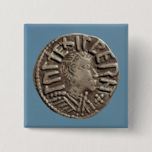 Badge Carré 5 Cm Le Roi anglo-saxon East Anglia d'Aethelberht de