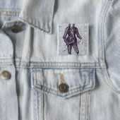 Badge Carré 5 Cm Le Roi Charles I (En situation)