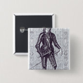 Badge Carré 5 Cm Le Roi Charles I (Devant & derrière)