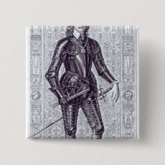 Badge Carré 5 Cm Le Roi Charles I (Devant)