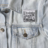 Badge Carré 5 Cm Le Roi Charles II (En situation)