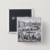 Badge Carré 5 Cm Le Roi Charles II (Devant & derrière)