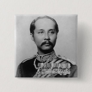 Badge Carré 5 Cm Le Roi Chulalongkorn Rama V de la Thaïlande