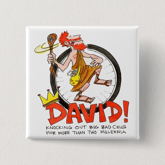 Badge Carré 5 Cm Le Roi David Button (Devant)