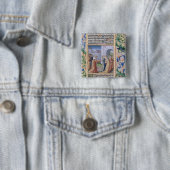 Badge Carré 5 Cm Le Roi David convoitant Bathsheba (En situation)