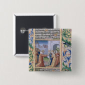 Badge Carré 5 Cm Le Roi David convoitant Bathsheba (Devant & derrière)