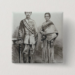Badge Carré 5 Cm Le roi et la reine du Siam
