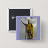 Badge Carré 5 Cm Le roi Kamehameha (Devant & derrière)