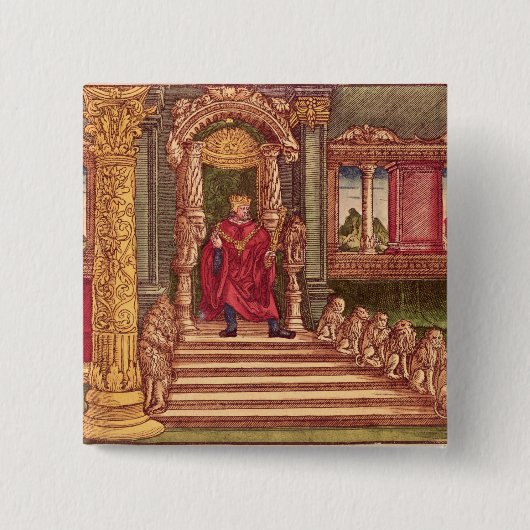 Badge Carré 5 Cm Le Roi Solomon sur son trône, ?ère édition (Devant)