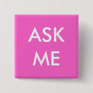 Badge Carré 5 Cm Le rose me demandent ! Boutons pour des