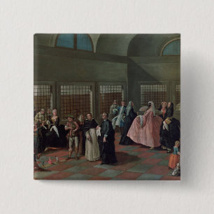 Badge Carré 5 Cm Le salon de visite dans le couvent