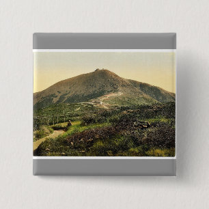 Badge Carré 5 Cm Le Schneekoppe, avec Kammpartie, Riesengebirge, G