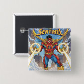 Badge Carré 5 Cm Le Sentinel (Devant & derrière)